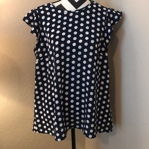 Navy Blue Polka Top!✔️